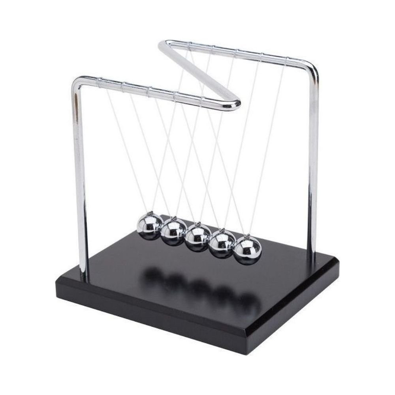 Newton's cradle 5 balls with z-shape wooden base – desktop balance pendulum, , medium-null