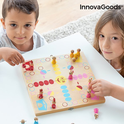 Innovagoods ξύλινο επιτραπέζιο παιχνίδι με ζώα pake 18 τεμάχια, , medium