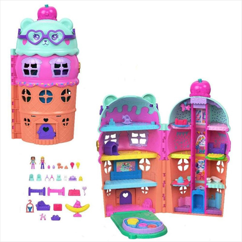 Polly pocket mini - gelato house playset jft91, , medium-null