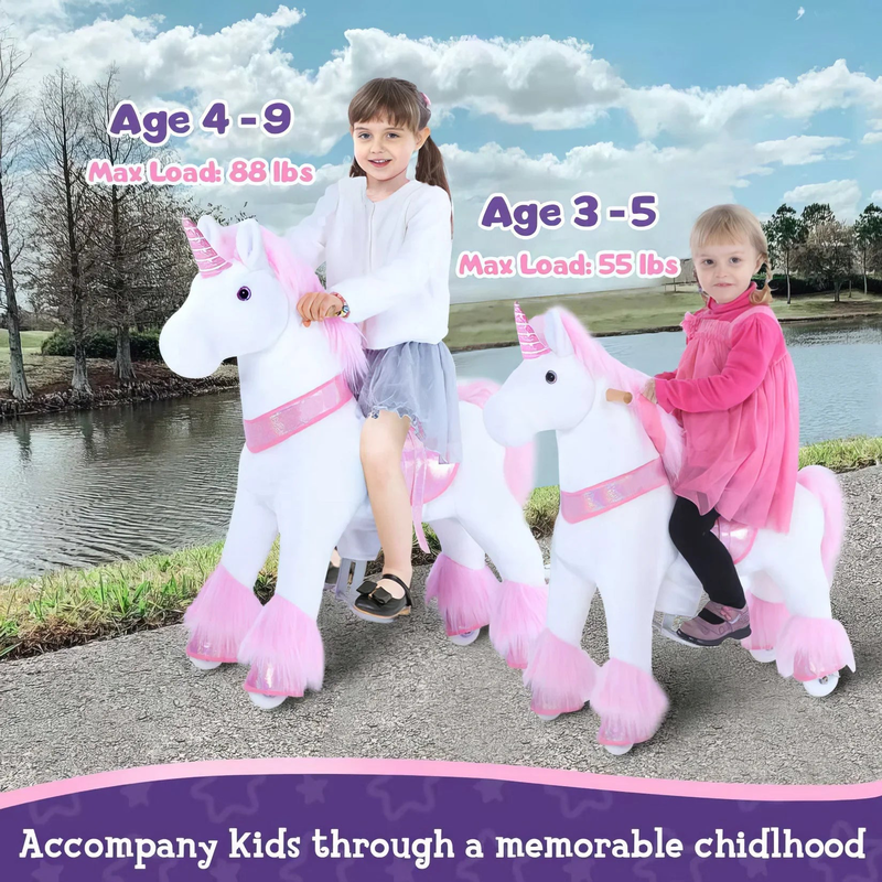 Ponycycle mechanically walking ride-on pink unicorn - ages 3-5 years, , medium-null