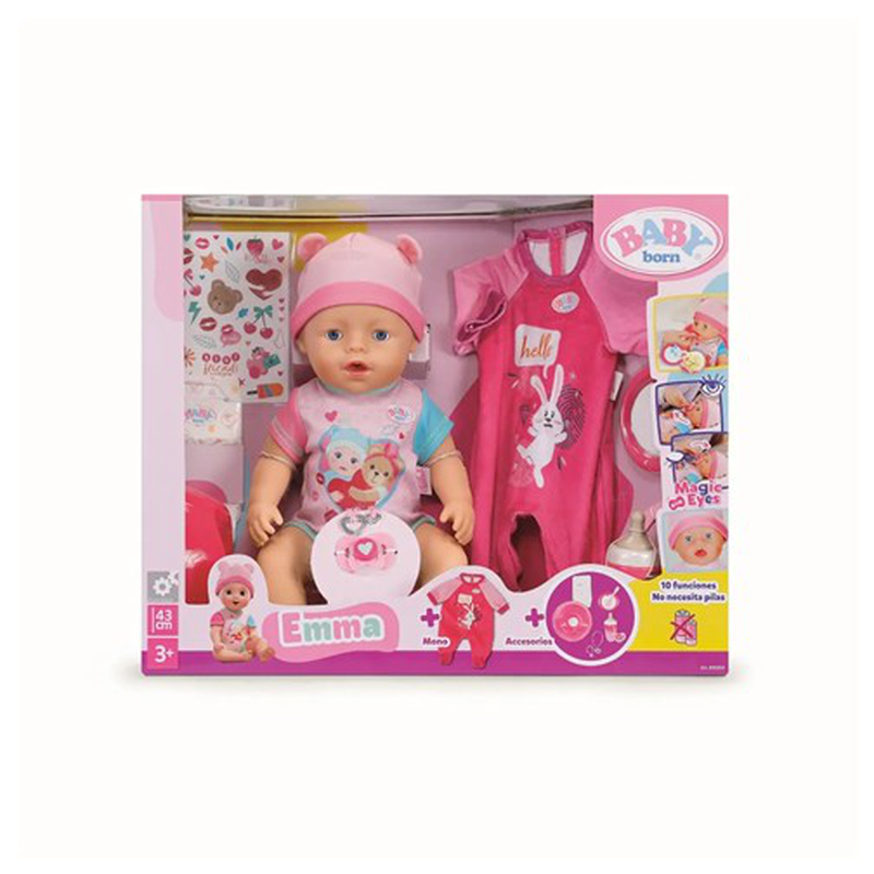 Baby born emma 43cm with 10 funciones 3y+, , medium-null