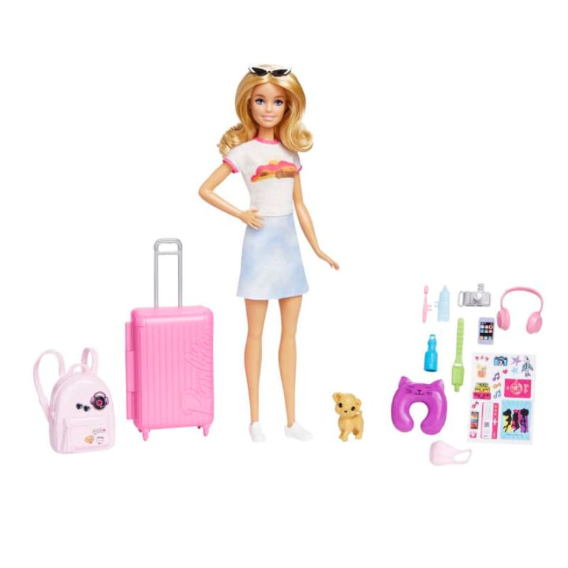 Barbie  malibu  travel set with puppy hjy18, , medium-null