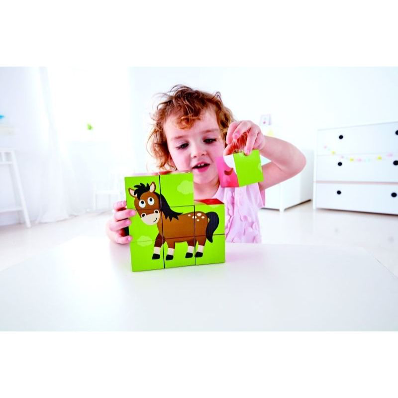 Hape happy puzzles wooden puzzle cubes e1618a, , medium-null