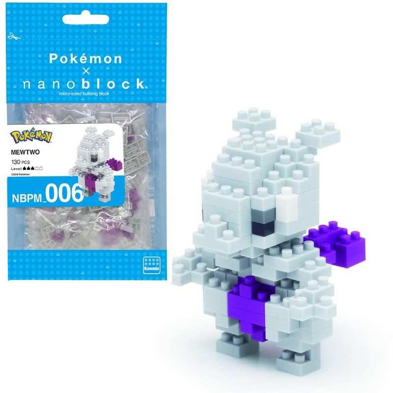 Bandai nanoblock : pokemon - mewtwo building block figure nbpm006, , medium-null