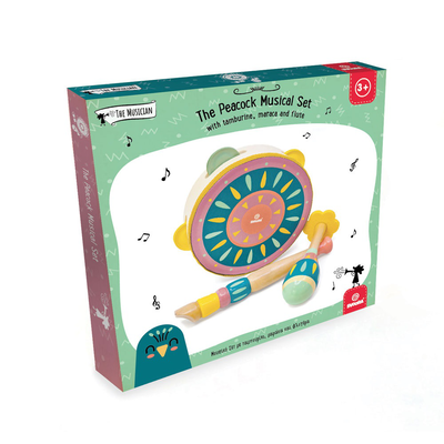 Wooden musical set peacock