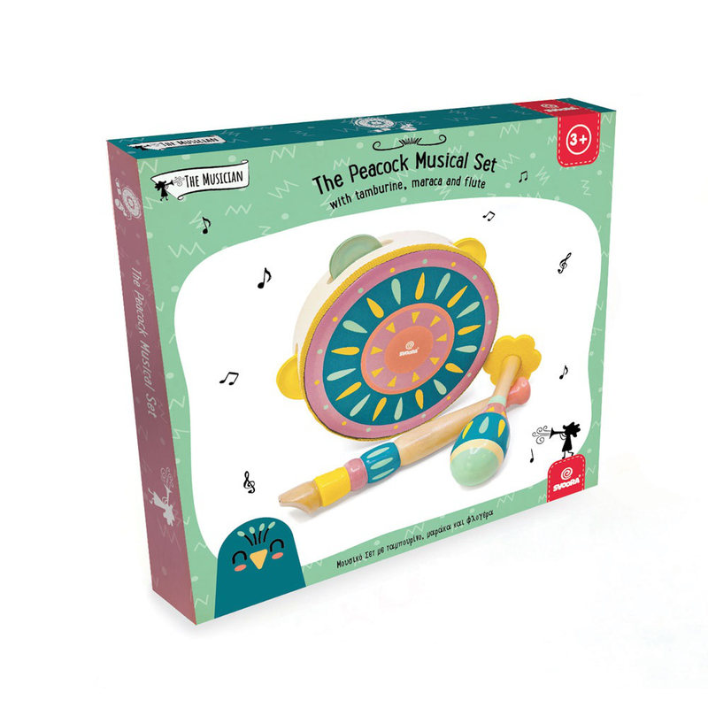 Wooden musical set peacock, , medium image number null