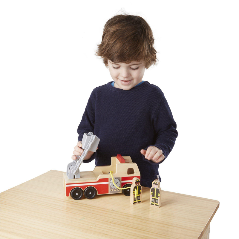 Melissa & doug 19391 classic wooden fire truck play set, , medium image number null