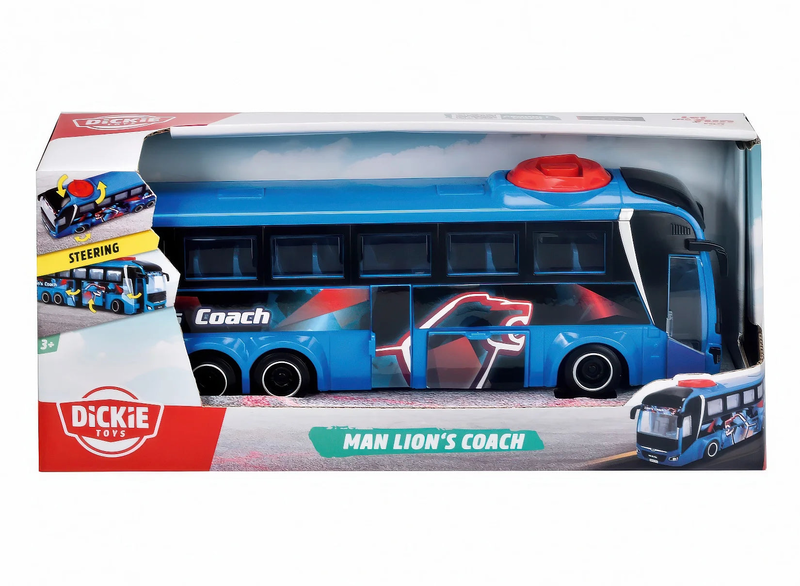 Dickie toys man lion's blue coach bus 27cm, , medium image number null