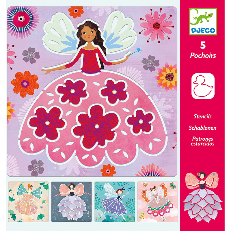 Djeco small gifts for older ones - stencils fairies, , medium-null