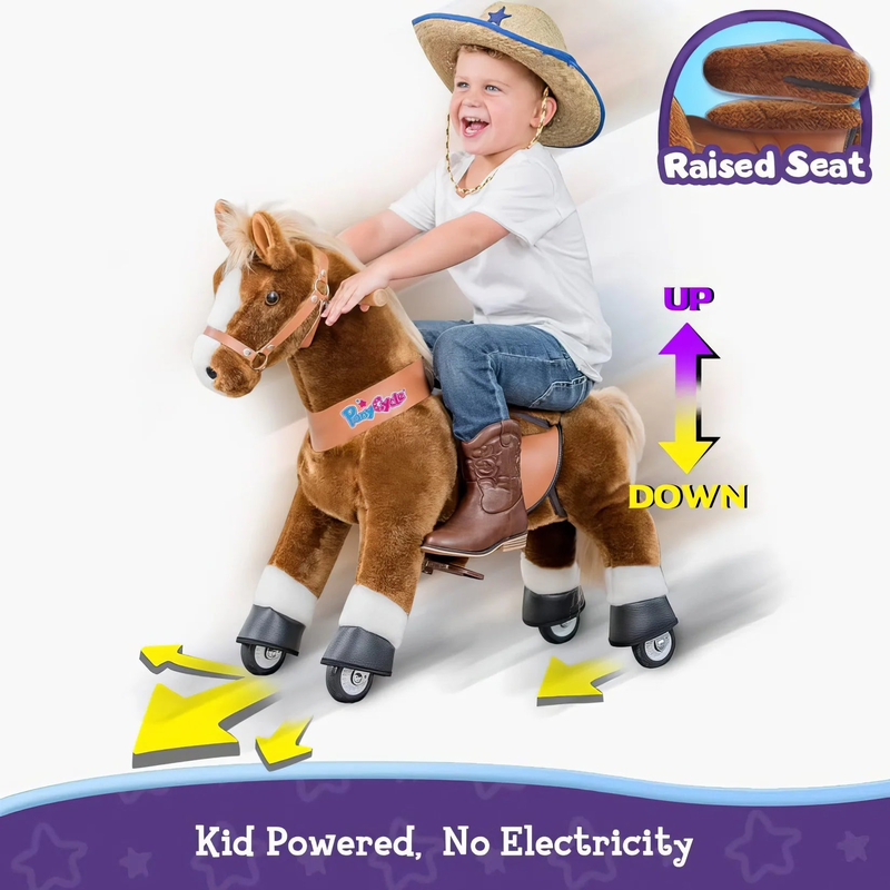 Ponycycle mechanically walking ride-on - brown horse - age 3-5 years, , medium-null