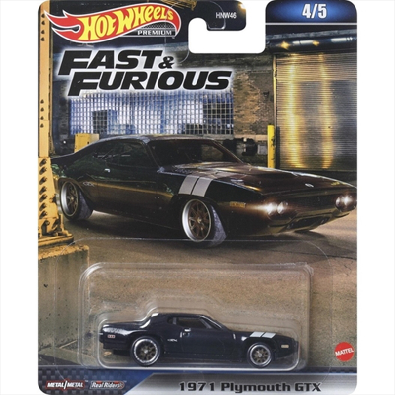 Mattel hot wheels premium 1/64 - fast  furious - 1971 plymouth gtx hnw55 - ht999, , medium-null