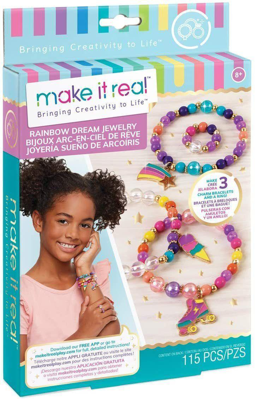 Make it real rainbow dream jewellery diy charm bracelet making kit, , medium-null