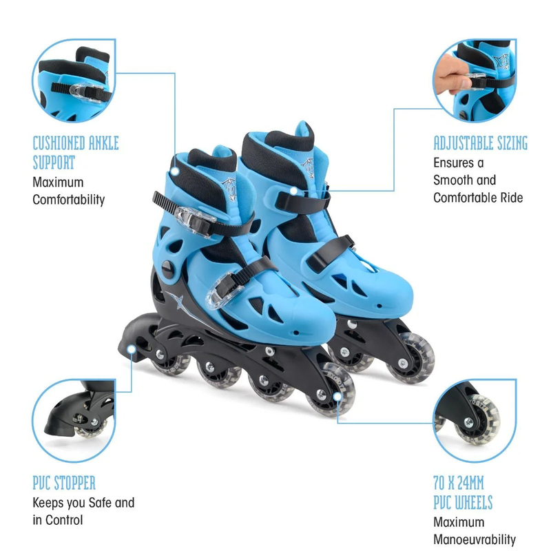 Xootz inlines skates - blue - size medium, , medium image number null