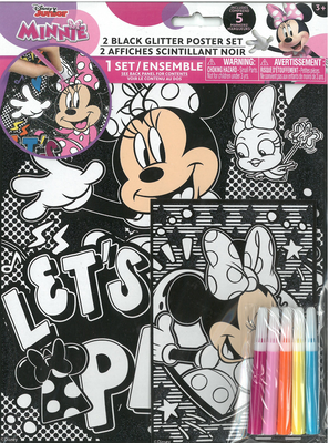 Disney minnie black glitter poster set (2 pcs), , medium