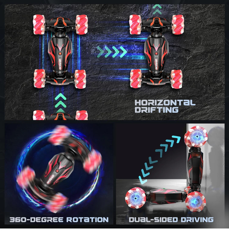 Rolling drifting rc stunt climbing car with lights - assortment, , medium-null