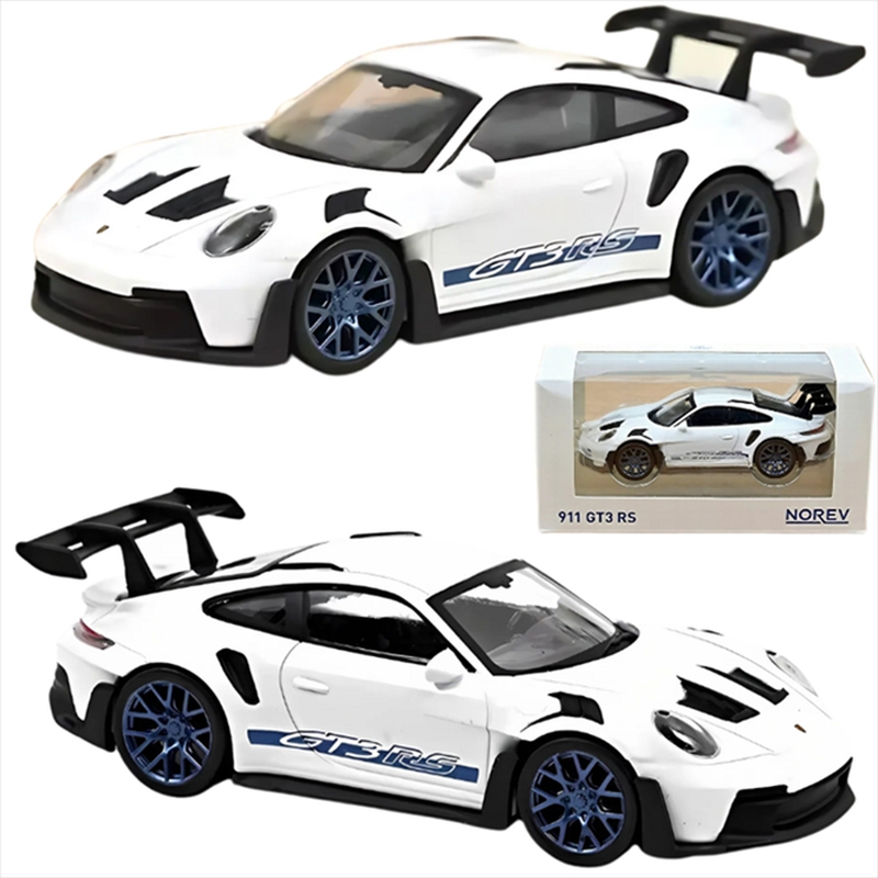 Norev 1/43 2022 porsche 911 gt3 rs *jet-car*, white with blue stickers, , medium image number null