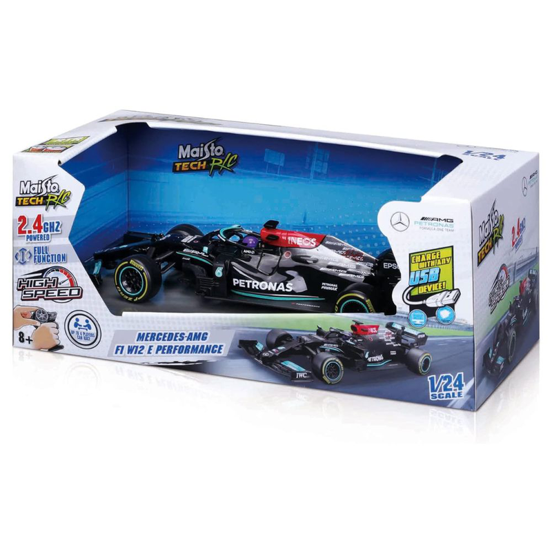 Maisto m82355 tech r/c mercedes-amg f1 w12 e performance 1:24, επίσημο αγωνιστικό με τηλεχειριστήριο 2,4 GHz (8+)-null