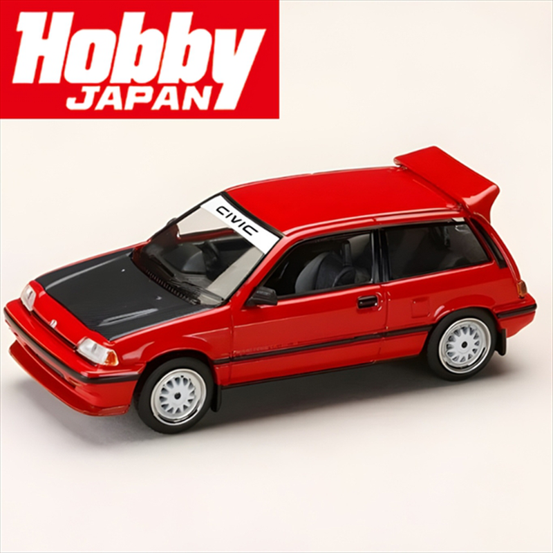 Hobby japan 1/64 honda civic at late version/jdm street racer, red, , medium-null