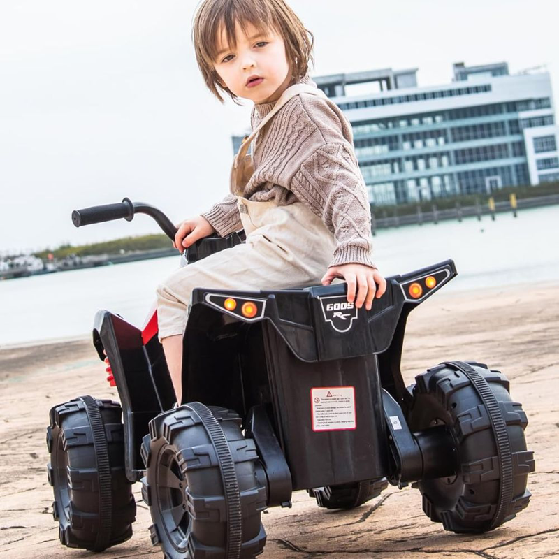 Ηλεκτροκίνητη παιδική τετράτροχη μοτοσικλέτα 12v με ήχο & φώτα, κόκκινο, 3+ ετών, , medium-null