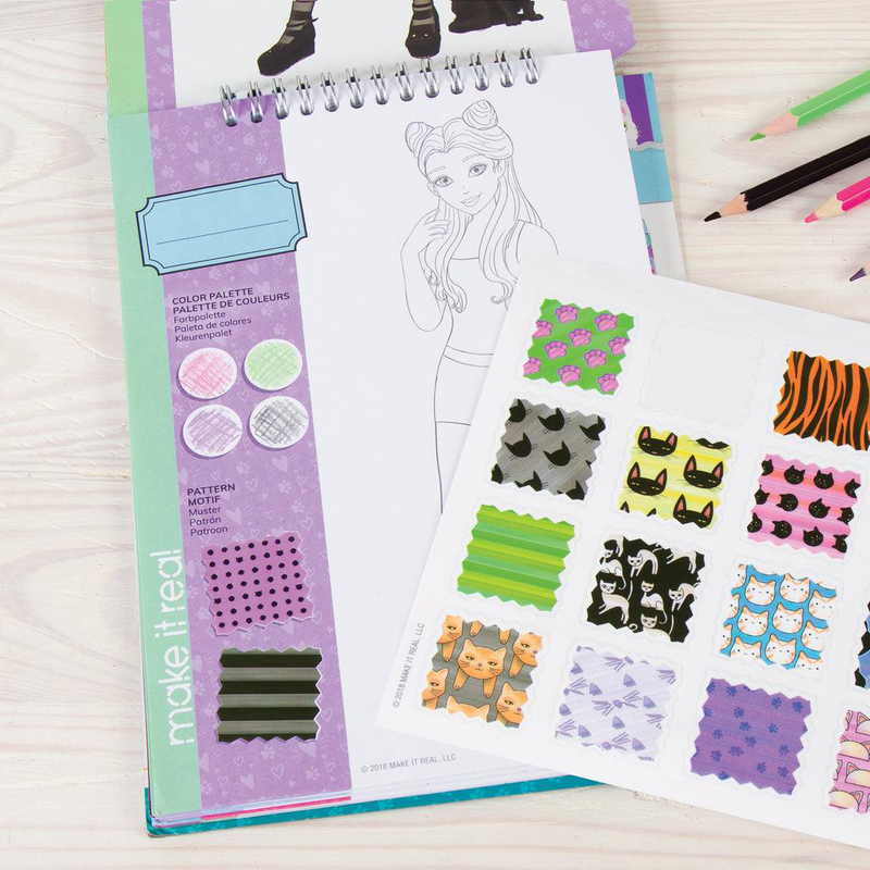 Product image: Make it real fashion design stickers & sketchbook: pretty kitty, , medium-null