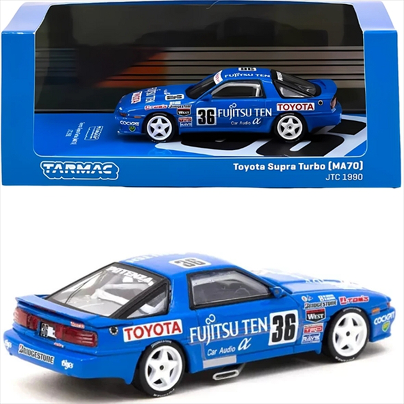 Product image: Tarmac 1/64 1990 toyota supra turbo ma70 #36 m. Sekiya/h. Ogawa jtc, blue, , medium-null