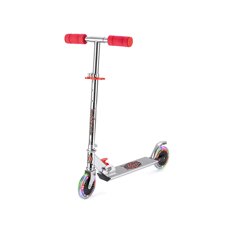 Xootz folding scooter led wheels - red, , medium-null