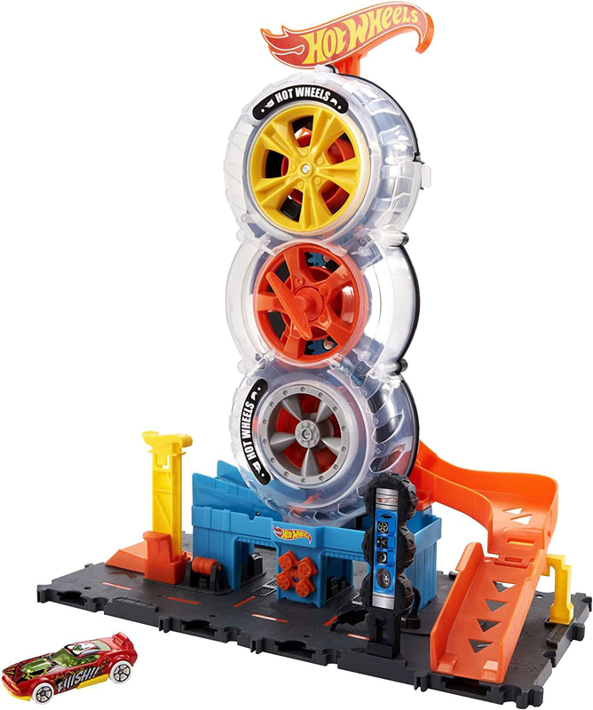 Product image: Hot wheels hdp02 city super twist tire shop playset, , medium-null