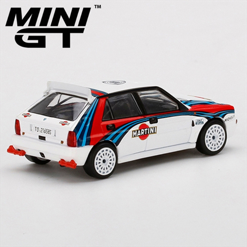 Product image: Mini gt 1/64 lancia delta hf intergrale evoluzione martini racing, white/red/blue left hand drive, , medium-null