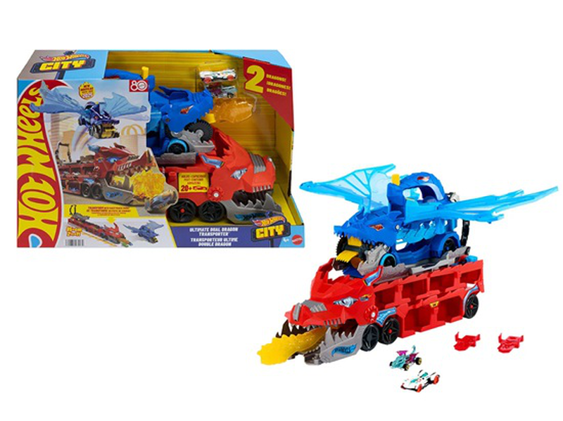 Hot wheels city ultimate dual dragon transporter (jbm72) 4y+, , medium-null