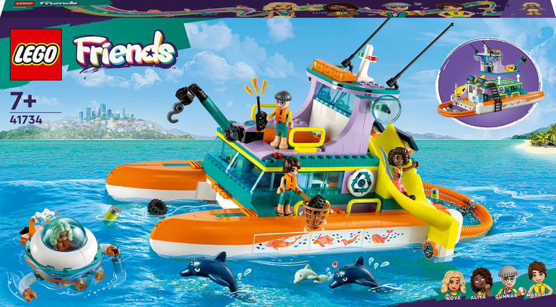 Lego friends sea rescue boat 41734 for ages 7+ 717pcs, , medium-null