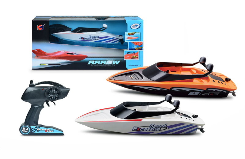 'excessive speed' rc remote controlled toy racing boat - assorted, , medium-null