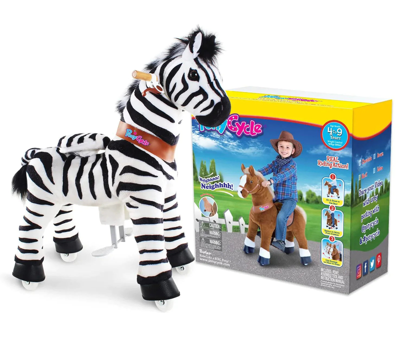 Ponycycle mechanically walking ride-on - zebra - age 4- 8, , medium image number null