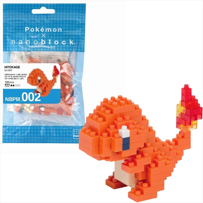 Bandai nanoblock : pokemon - charmander building block figure nbpm002, , medium-null