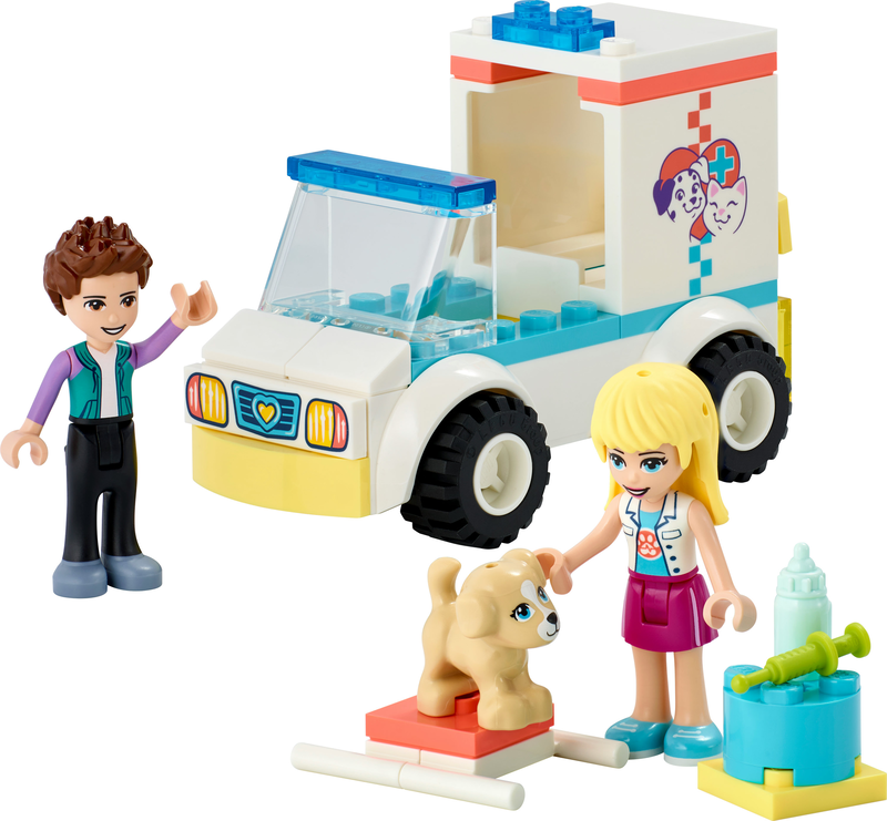 Lego friends pet clinic ambulance 41694 for ages 4+ 54pcs, , medium-null