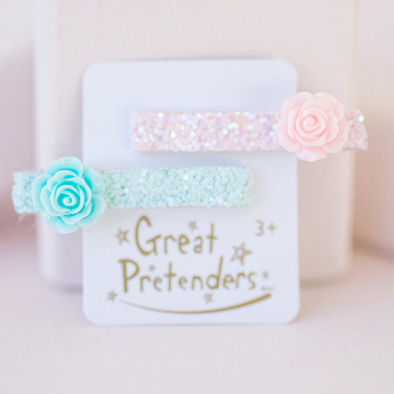 Product image: Great pretenders boutique glitter rosette hairclips, 2 pcs-null