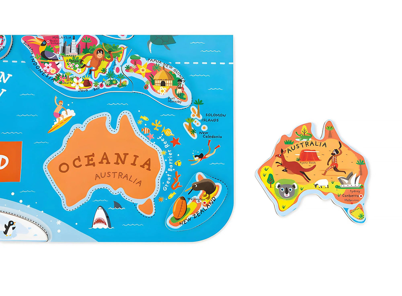 Janod magnetic world map puzzle, , medium-null