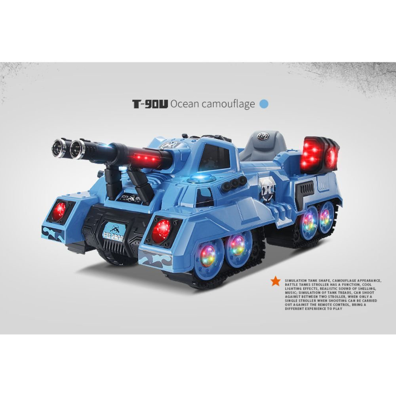 Fd 2809 thunder black hawk ηλεκτροκίνητο παιδικό τάνκ με λειτουργικό κανόνι και τηλεχειριστήριο 12v, 7ah, 127x72x53cm, , medium-null