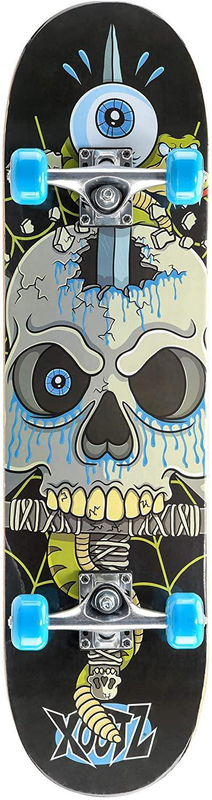 Xootz double kick 31-inch trick skateboard, snake skull, , medium image number null
