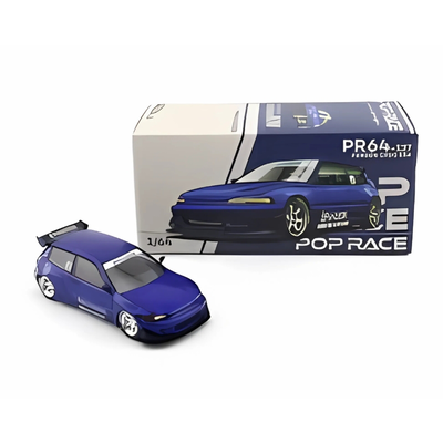 Pop race 1/64 honda pandem civic eg6, blue, , medium