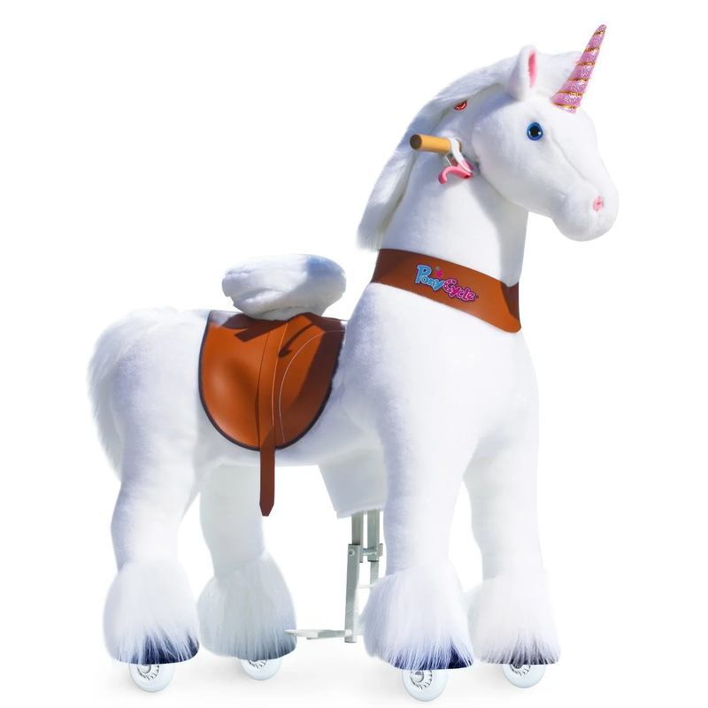 Buy Ponycycle mechanically walking ride on white unicorn ages 3 5 years Jinius