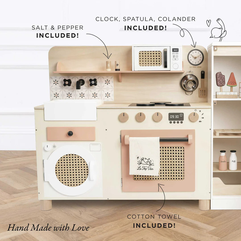 Le toy van large wooden play kitchen, , medium-null