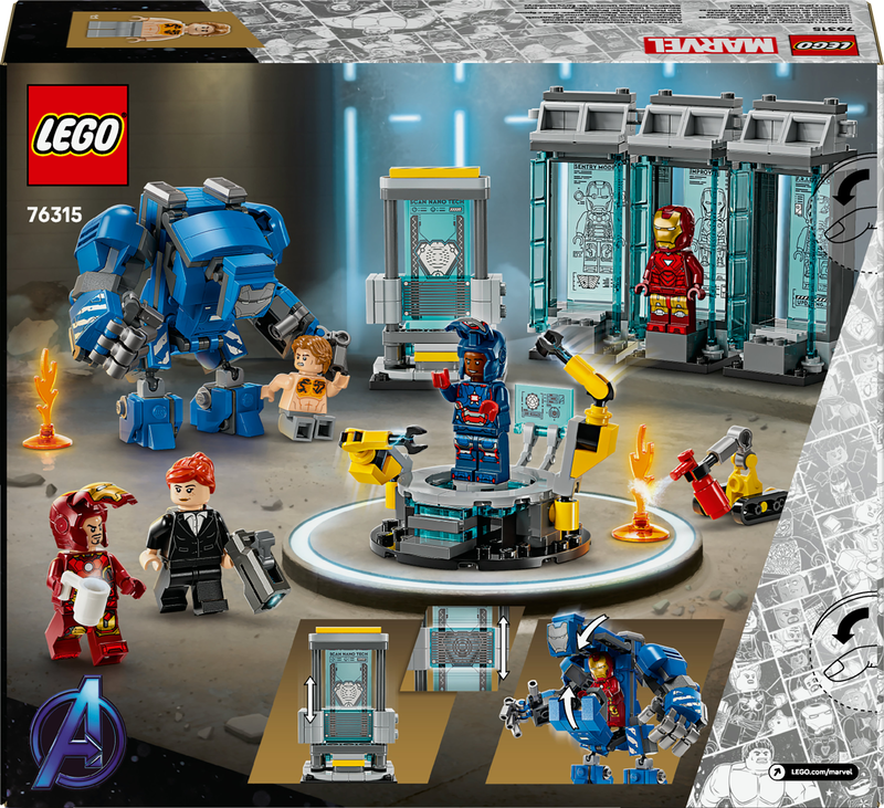 Lego iron man's laboratory: hall of armour 76315 for ages 8+ 379pcs, , medium-null