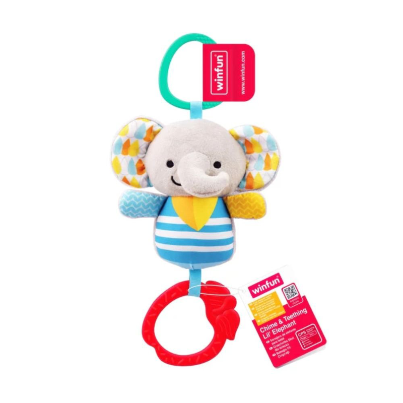 Product image: Winfun βρεφικό ελεφαντάκι με κουδουνίστρα, κρίκο ανάρτησης και οδοντοφυΐας, , medium-null