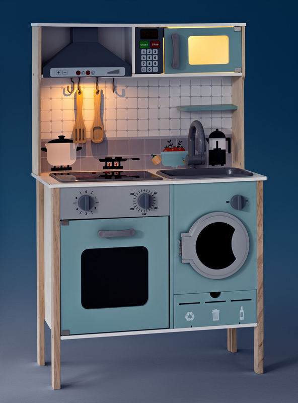 Wooden kitchen with sound and light, , medium-null