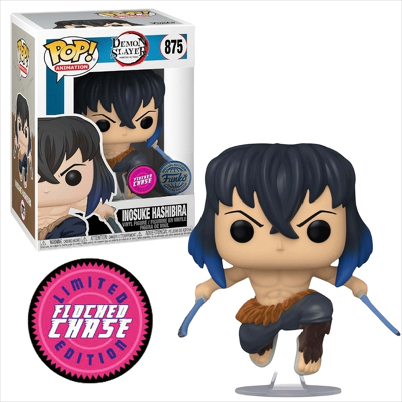 Funko pop!demon slayer:kimetsu no yaiba-inosuke hashibira chase masked flocked #875 figure exclusive, , medium image number null