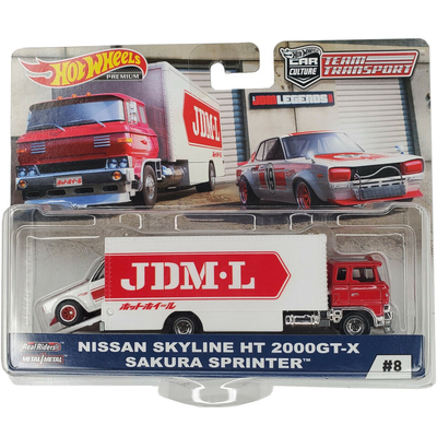 Hot wheels 1:64 nissan skyline ht-x 2000gt & sakura sprinter – team transport #8 fyt04 flf56 die-cast model, , medium