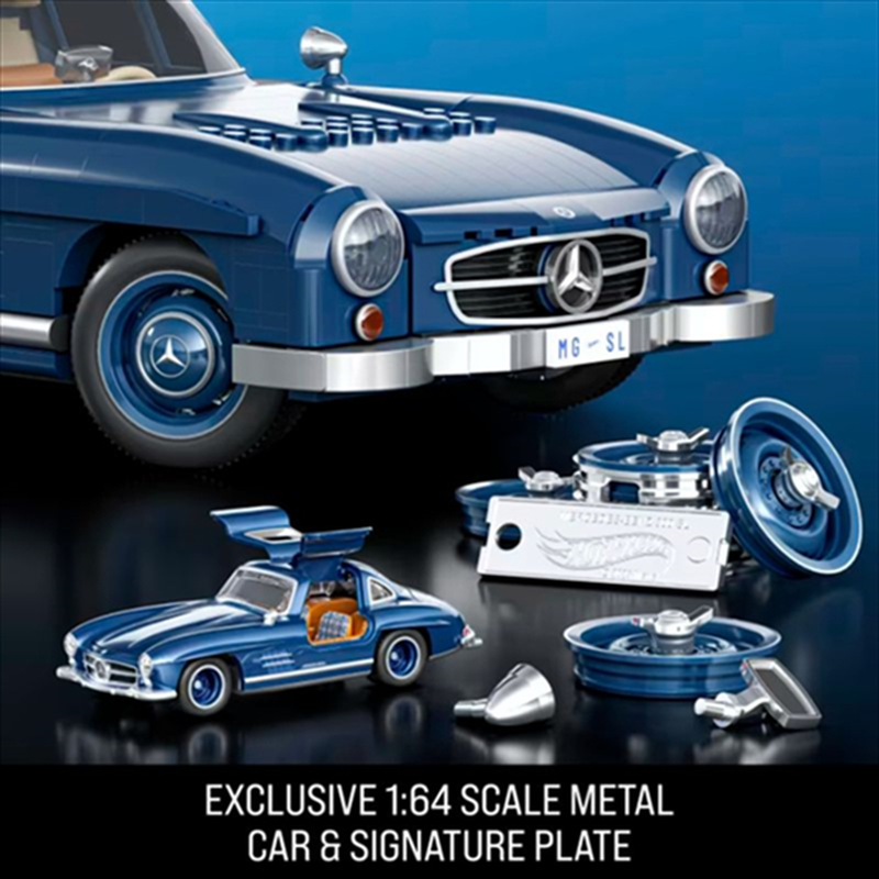 Hot wheels brick - mercedes-benz 300 sl building toy kit hww25, , medium-null