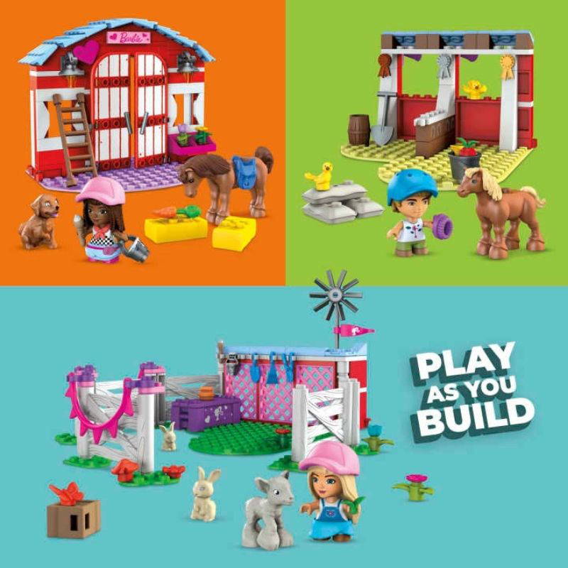 Mega bloks barbie horse stables hdj87, , medium-null