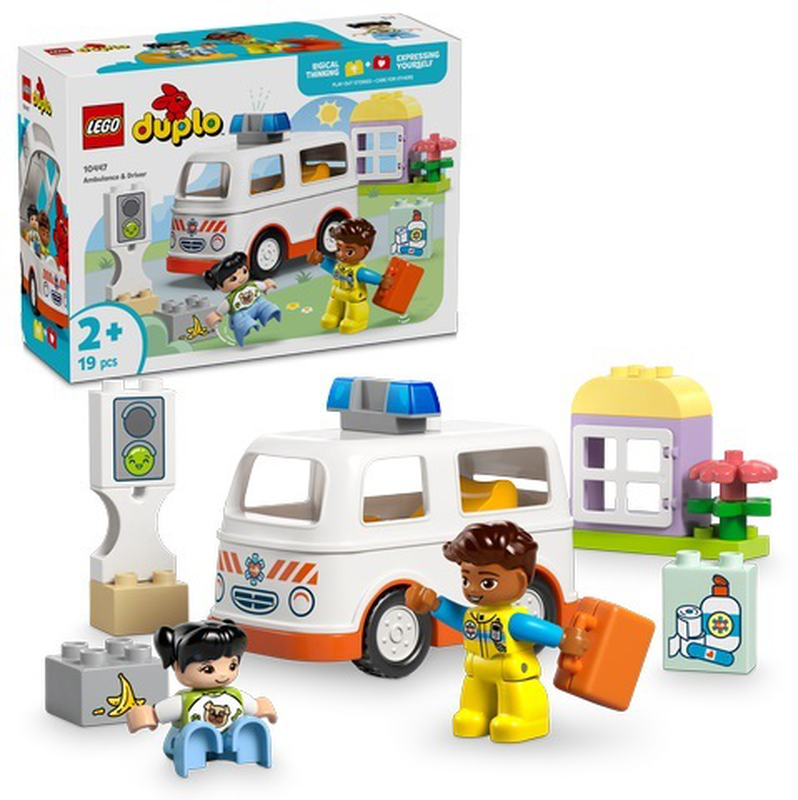 Lego duplo ambulance & driver 19pcs 2y+ 10447, , medium-null