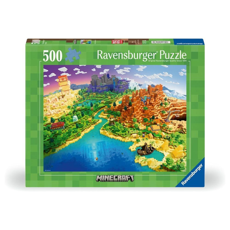 Ravensburger 500-piece puzzle minecraft enter the world of creation, ages 10+, , medium-null